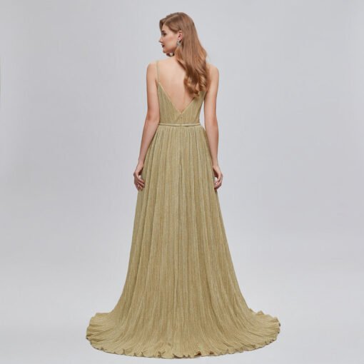 gold wedding guest dress 1424-006