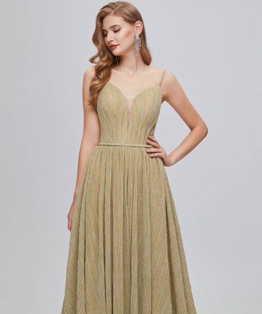 gold wedding guest dress