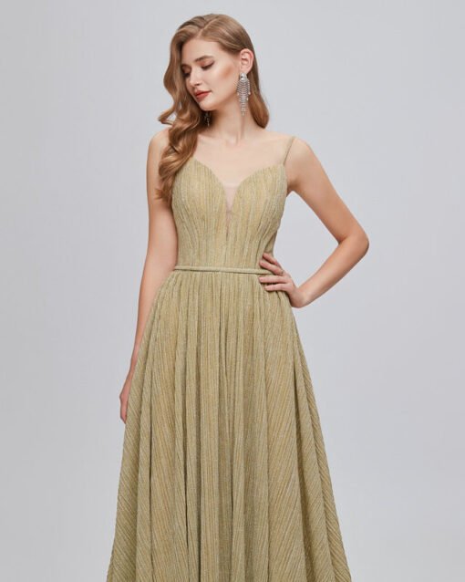 gold wedding guest dress