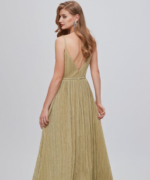 gold wedding guest dress 1424-008