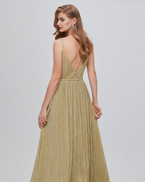gold wedding guest dress 1424-008