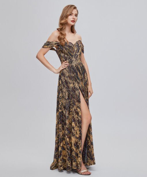 off the shoulder wedding guest dress 1425-004