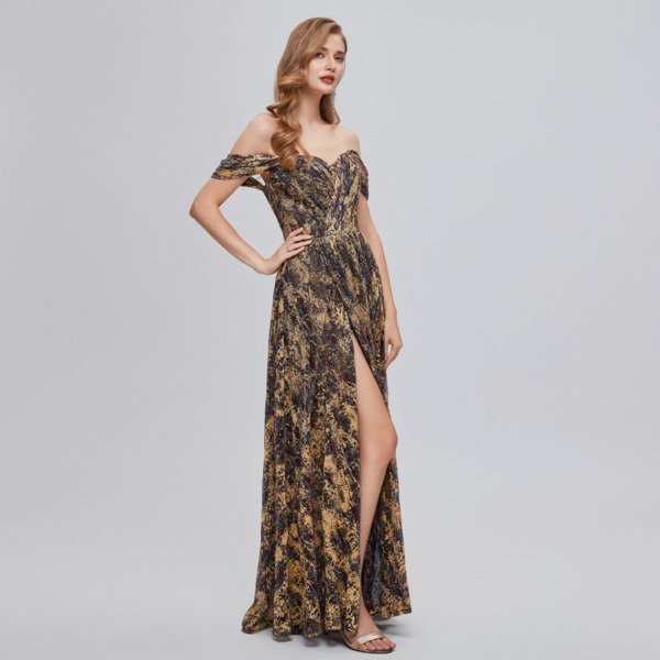 off the shoulder wedding guest dress 1425-004