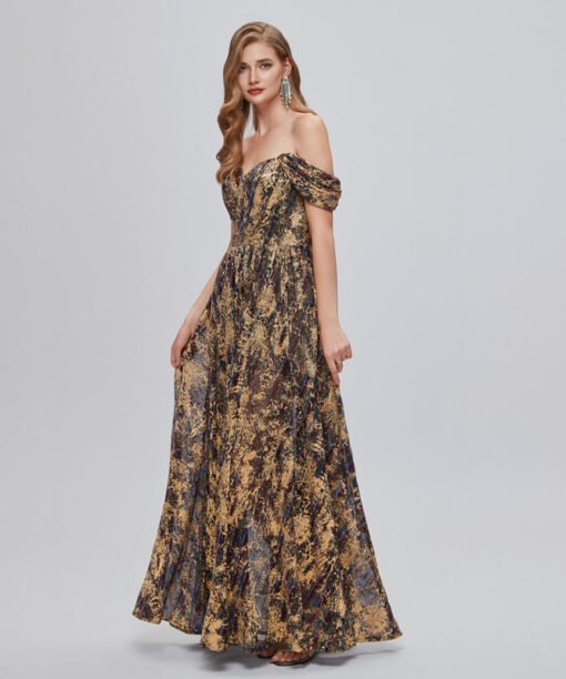 off the shoulder wedding guest dress 1425-005