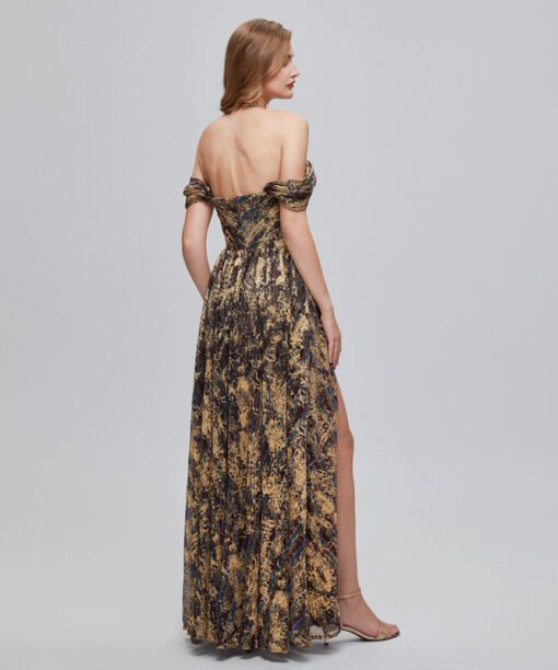 off the shoulder wedding guest dress 1425-006