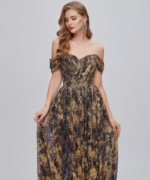 off the shoulder wedding guest dress 1425-007