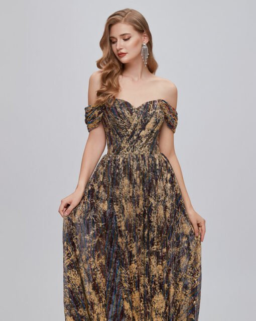 off the shoulder wedding guest dress 1425-007