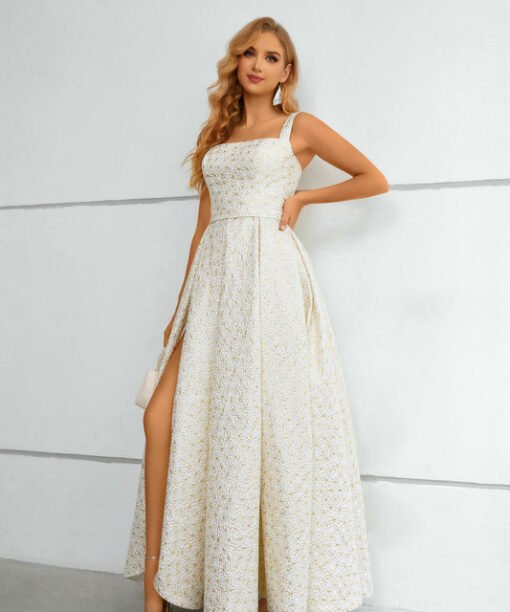 beige prom dress 1435-006