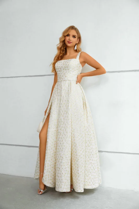 beige prom dress 1435-006