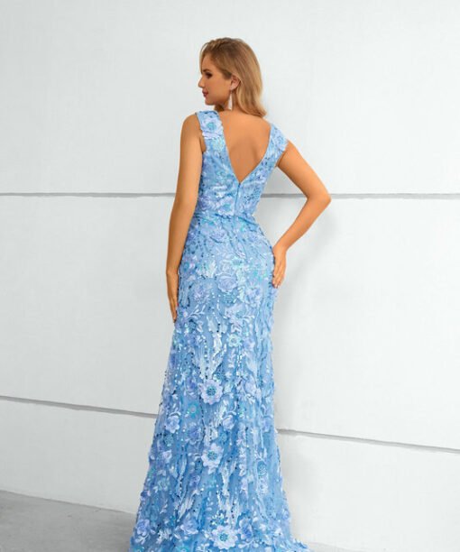 blue mother of the bride dress 1433-001