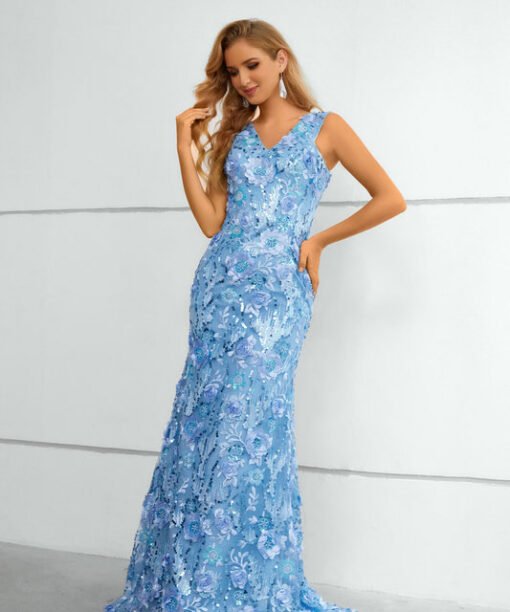 blue mother of the bride dress 1433-002