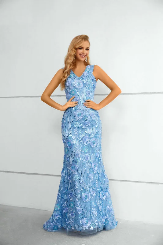 blue mother of the bride dress 1433-003