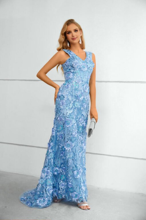 blue mother of the bride dress 1433-006