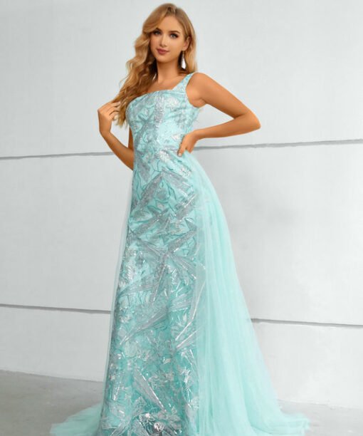 green mother of the bride dress 1437-002