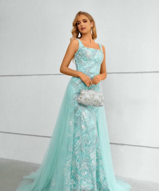 green mother of the bride dress 1437-005