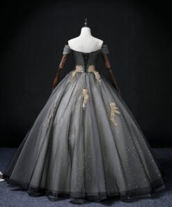 black quinceanera dress 1442-002