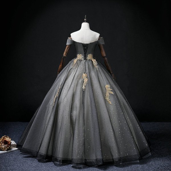 black quinceanera dress 1442-002