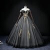 black quinceanera dress 1442-005