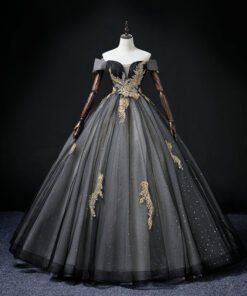 black quinceanera dress 1442-005