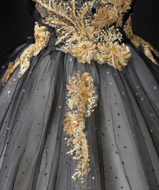black quinceanera dress 1442-006