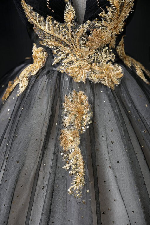 black quinceanera dress 1442-006