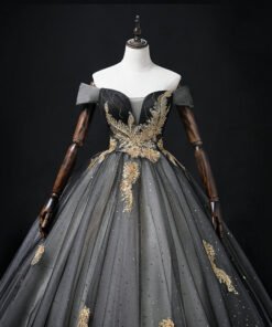 black quinceanera dress 1442-007