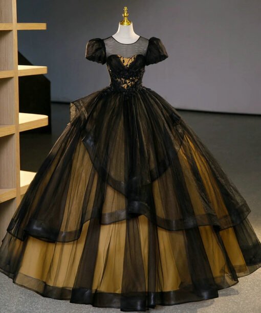 black and yellow ball gown-1454001