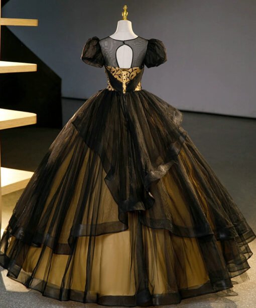 black and yellow ball gown-1454002