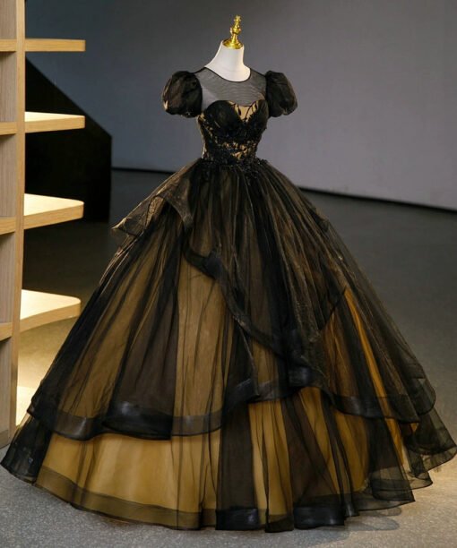 black and yellow ball gown-1454006