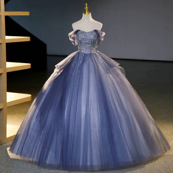 blue princess ball gown 1455-02