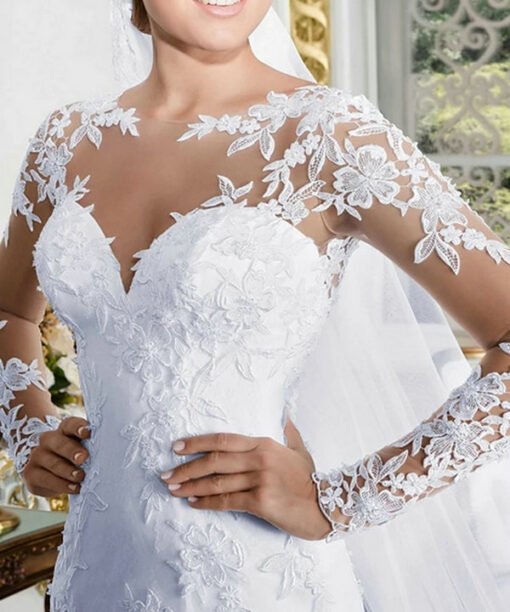 long sleeve mermaid wedding dress 1172-001