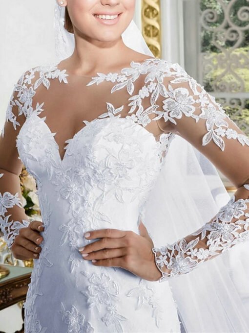 long sleeve mermaid wedding dress 1172-001