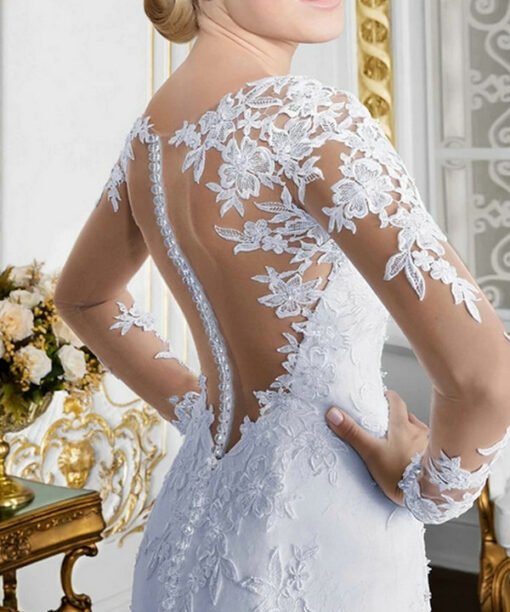 long sleeve mermaid wedding dress 1172-002