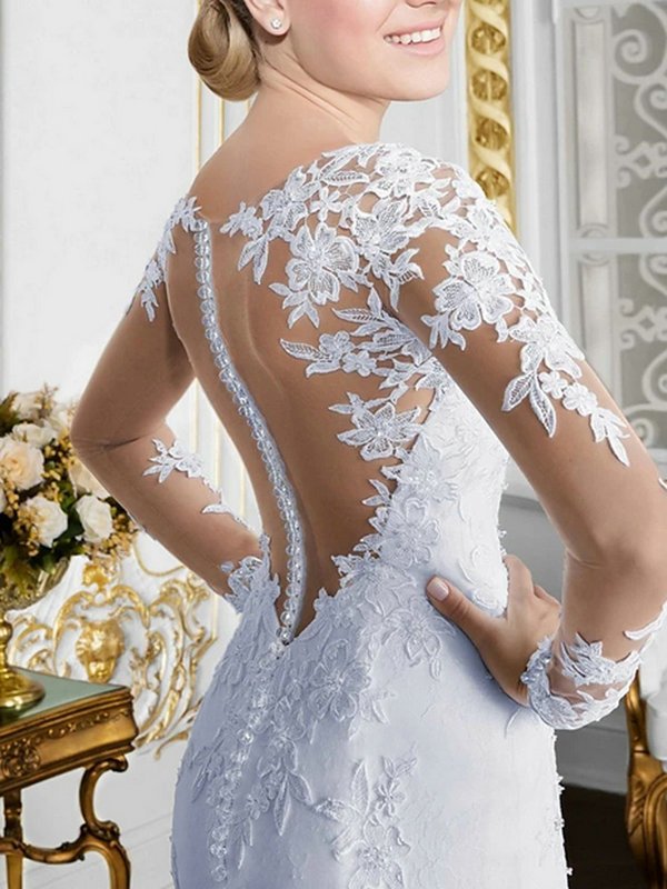 long sleeve mermaid wedding dress 1172-002