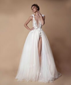 high slit wedding dress 1458-002