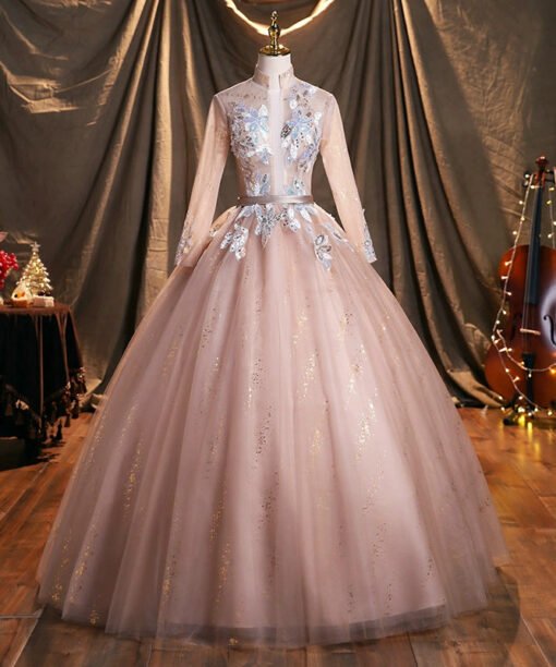 dusky pink ball gown 1472-01