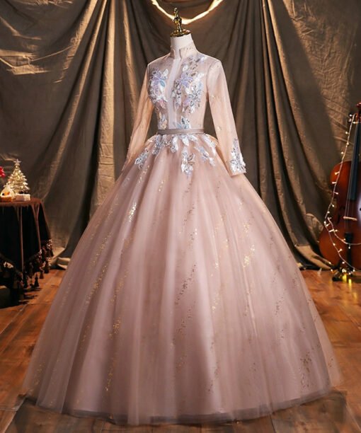 dusky pink ball gown 1472-08
