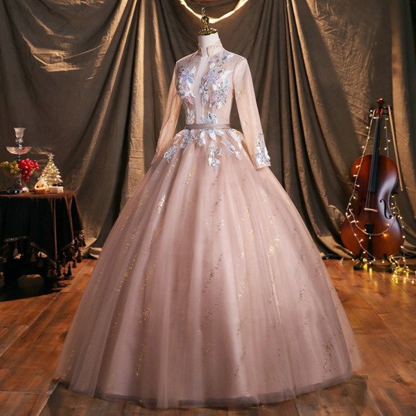 dusky pink ball gown 1472-08