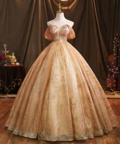 gold quinceanera dress 1466-01