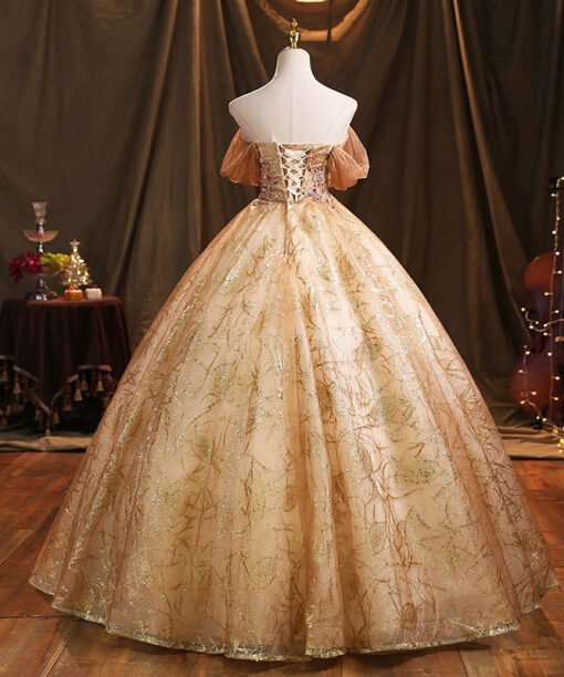 gold quinceanera dress 1466-04