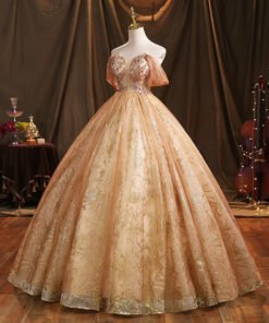 gold quinceanera dress 1466-07