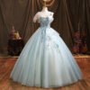 green blue quinceanera dress 1470-01