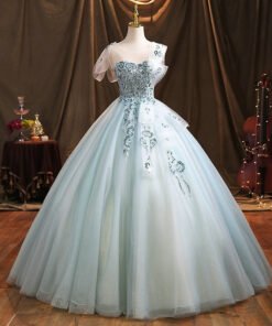 green blue quinceanera dress 1470-01