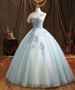 green blue quinceanera dress 1470-06