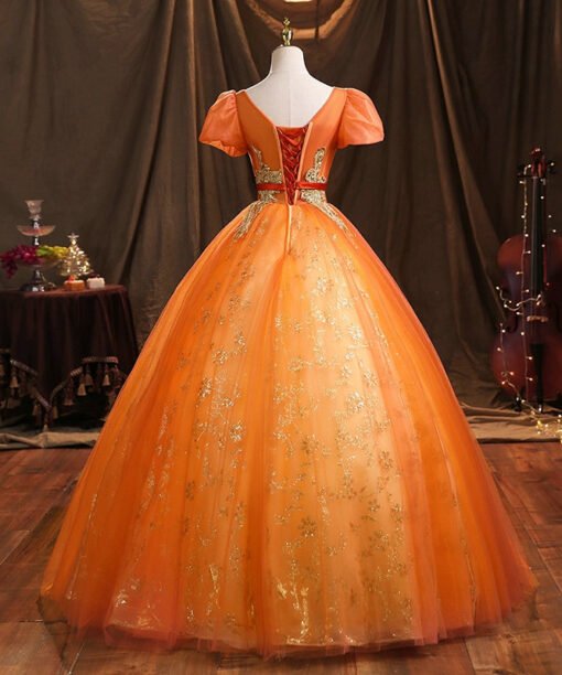 orange quinceanera dresses 1468-01