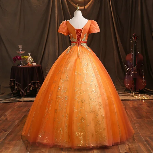 orange quinceanera dresses 1468-01