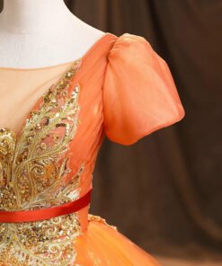 orange quinceanera dresses 1468-05