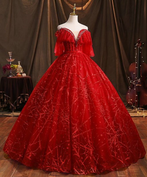 red quinceanera dresses 1464-01