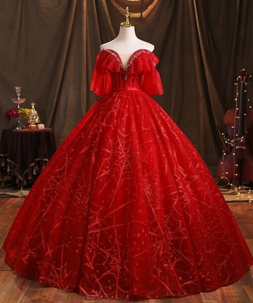 red quinceanera dresses 1464-04