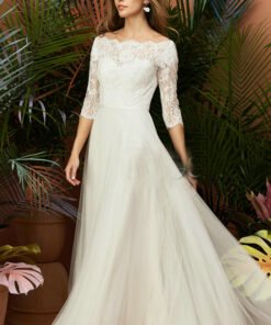 a line tulle wedding dress 1484-001